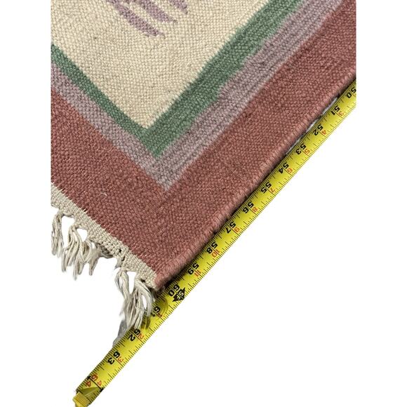 Handmade VTG Wool Rug Native Design Southwestern Hand Woven Art READ - Picture 8 of 10